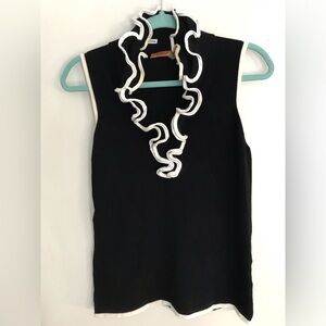 Ruffle Neck Sleeveless Top